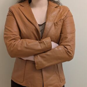 Vintage Roots Brown Leather Jacket- Rare Size 10